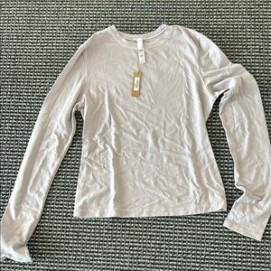 NWT SKIMS Cotton Jersey T shirt Long Sleeve Iris Mica Size Large